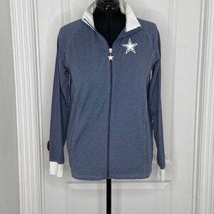 Cowboys Her Style Womens XL Star Full Zip Jersey Jacket With Collar